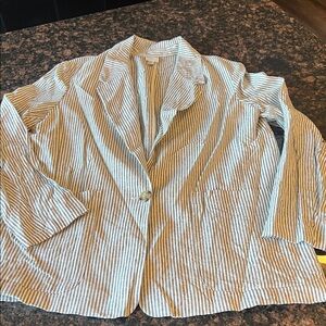a new day Blue and White Striped Blazer XL